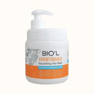 ماسک ابرسان و تقویت کننده شیر و عسل بیول مناسب مو خشک و اسیب دیده