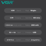 ماشین اصلاح مو سر و صورت وی جی ار مدل V-987 - Image 5